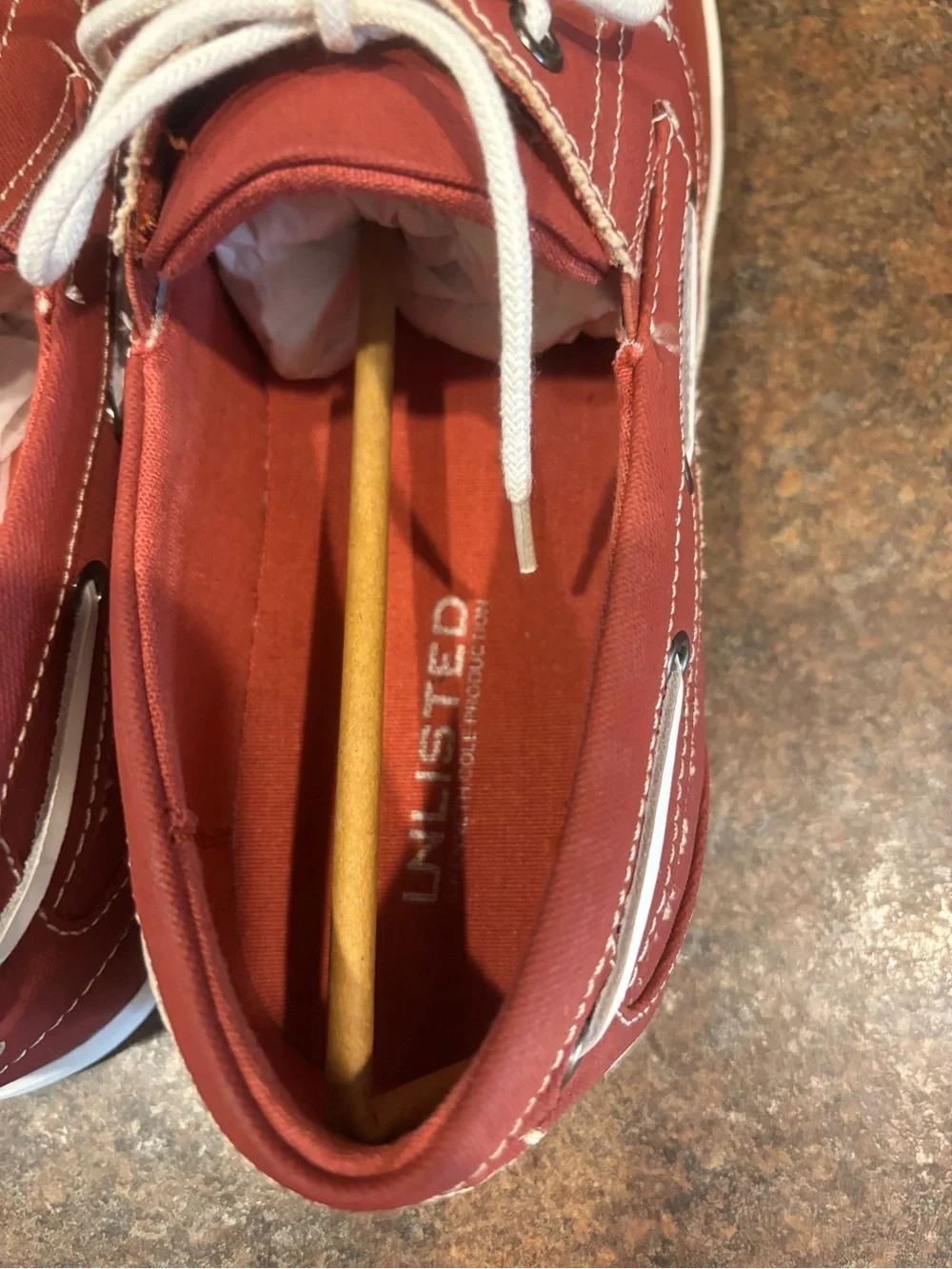 Kenneth Cole Red Boat Shoes with White Laces